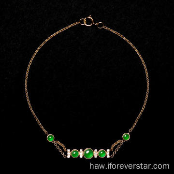 ʻO nā wahine kūlohelohe Green Charm Jade Bangles